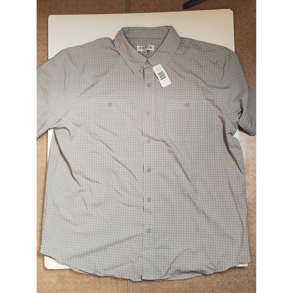 Orvis Classic Collection Shirt Polo Men's XL Gray Plaid Athleisure Casual NWT